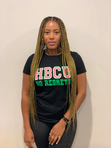 (PRE-ORDER) Pink & Green HBCU No Regrets Tee