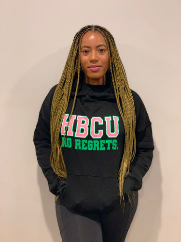 (PRE-ORDER) Pink & Green HBCU No Regrets Hoodie